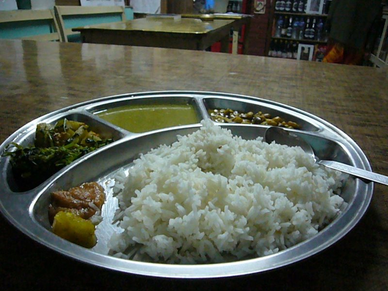 Glorious Dal Bhat, one of the best ones we had in Nepal.